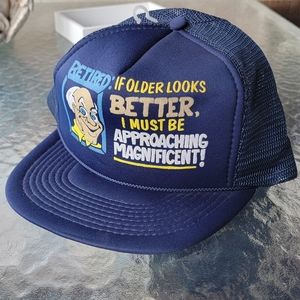 Orlando Headware Trucker Hat, Snapback, Navy Blue, Front Logo